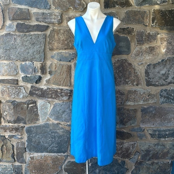 Boden Sleeveless V-Neck Bodycon Dress in Blue Size 10R - Picture 1 of 11